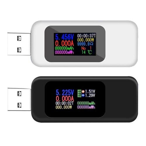Color Screen LCD USB Current Voltage Tester Digital DC Voltm