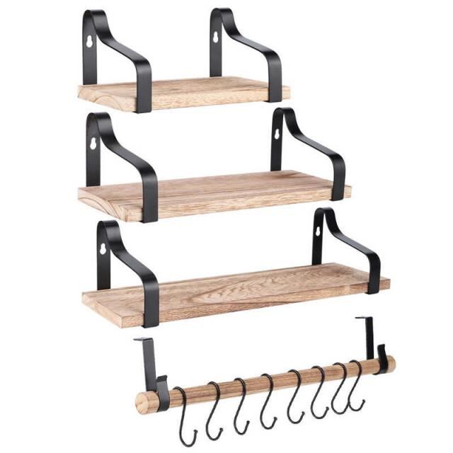 1Set Floating Shelves Wall Mounted Bookshelf Holder Bathroom