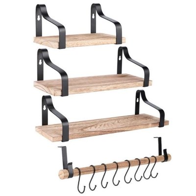 1Set Floating Shelves Wall Mounted Bookshelf Holder Bathroom