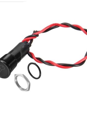 1x8mm Pre-wired Warning Indicator 12V 24V 36V Metal LED Dash