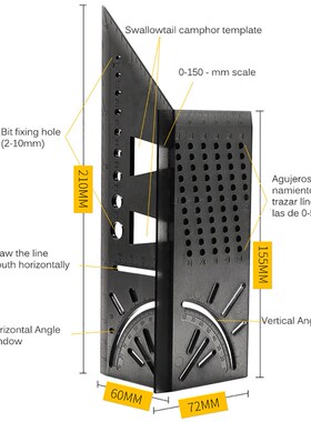 45+90 Degree WoodWorking Ruler Square Woodworking Scribe Mea