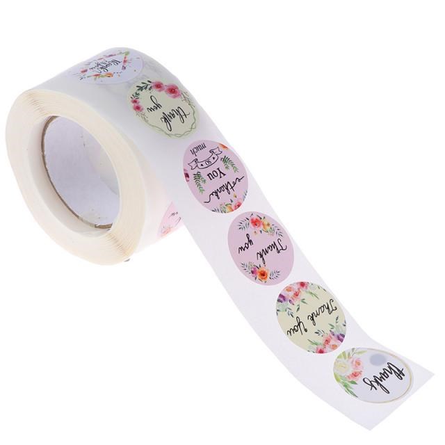 Hot 500pcs/roll ''Thank You'' Stickers Seal Labels Scrapbook