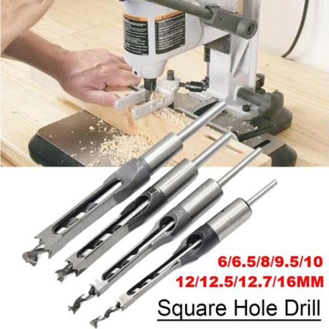 Woodworking square bit mortising square hole drilling cored
