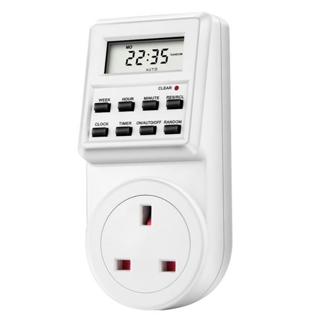 Digital Timer Switch 13A 230V  With UK Plug Socket Weekly Pr