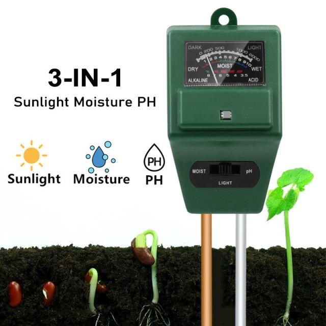 3 IN 1 Digital Soil Moisture Sunlight PH Meter Tester for Pl