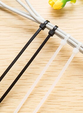 100pcs Plastic Nylon Tie Self-locking Fastening Ring Cable W