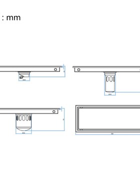 Rectangle Insert Floor Linear Waste Grates Shower Drain Invi