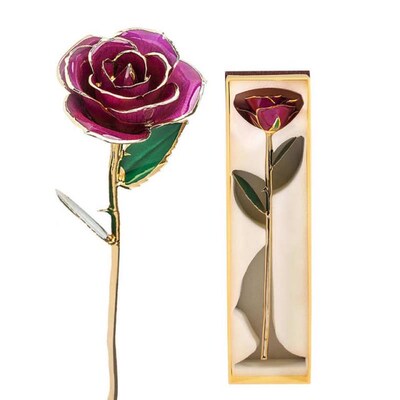 Gold Dipped Trimmed Rose Preserved Rose Personalised Anniver