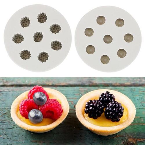 3D Raspberry Blueberry Shape Silicone Mold DIY Baking Tool F
