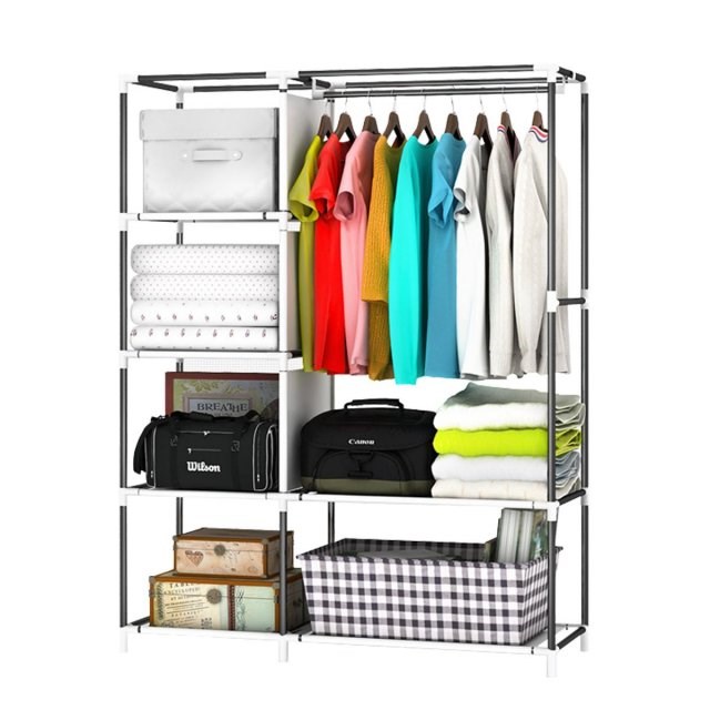 Portable Closet Wardrobe Modern Minimalist Style Clothes Rac