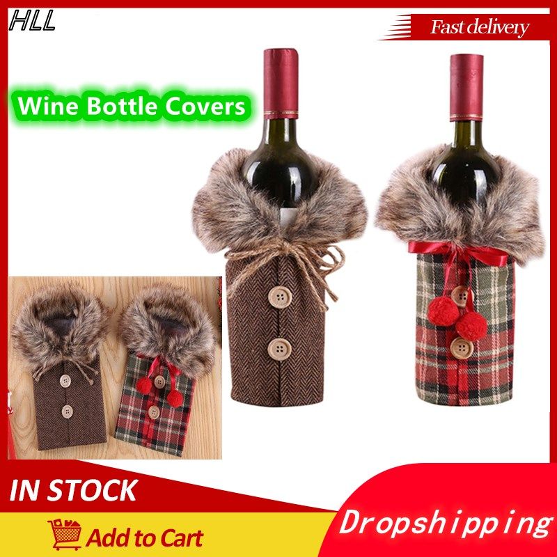 red wine bottle cover bags burlap christmas gift bow wines c