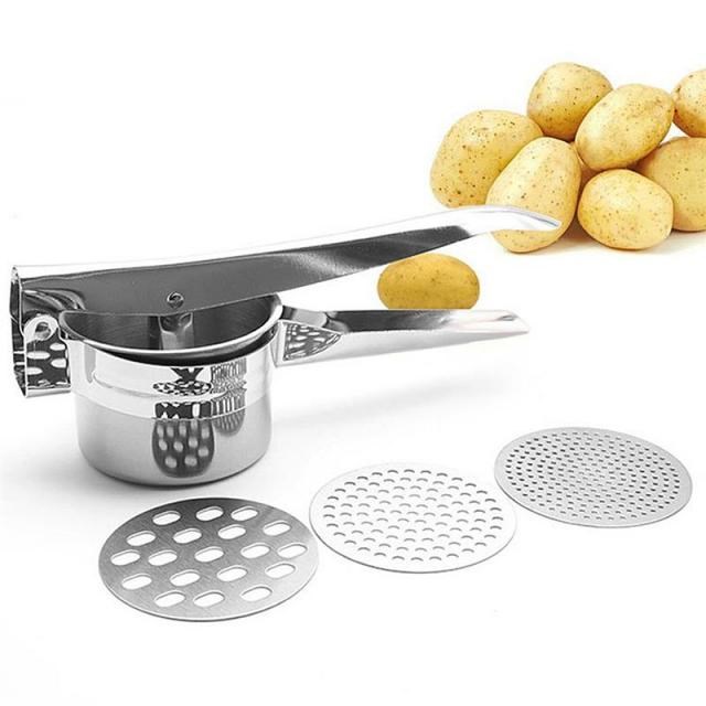 Stainless Steel Potato Ricer With 3 Interchangeable Fineness