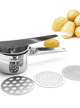 Stainless Steel Potato Ricer With 3 Interchangeable Fineness
