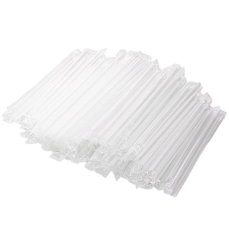 300Pcs Smoothie Jumbo Straw Clear Plastic Drinking Straws fo