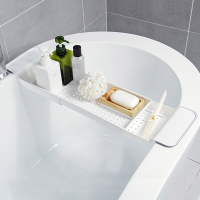 Extendable Bathroom Shelf Bathtub Tray Shower Caddy Bath Tub