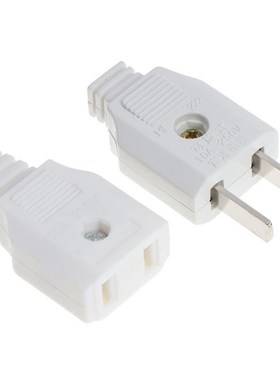 US 2 Flat Pin AC Electric Power Male Plug Female Socket Outl