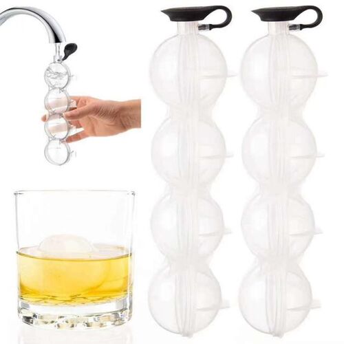 1PC Round Ball Ice Mold 4 Cavity Whiskey Ice Ball Maker Mold