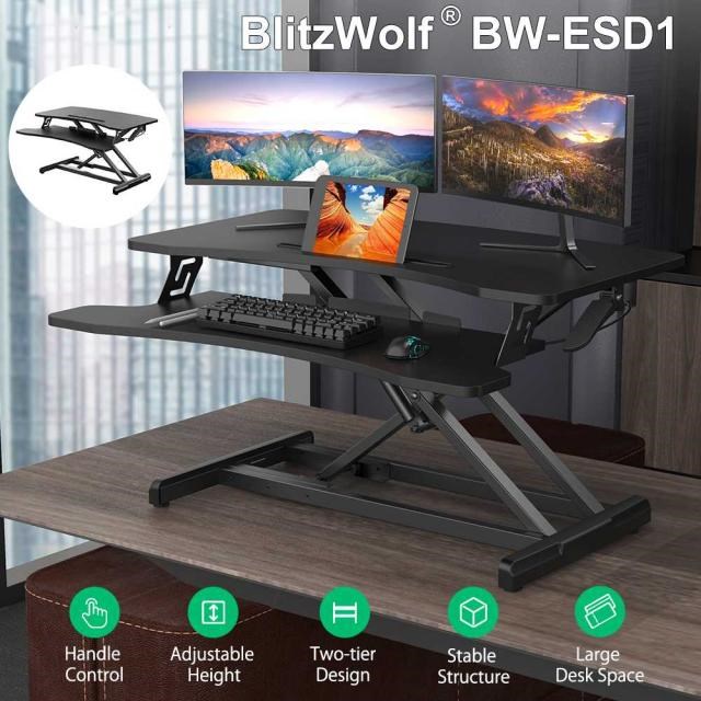 BlitzWolf Adjustable Lifting Laptop Table Folding Curved Des