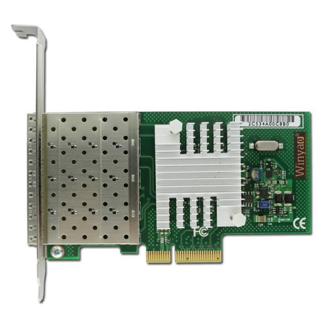 Quad Port Fibre Channel PCI-E X4 Card Gigabit Ethernet Netwo