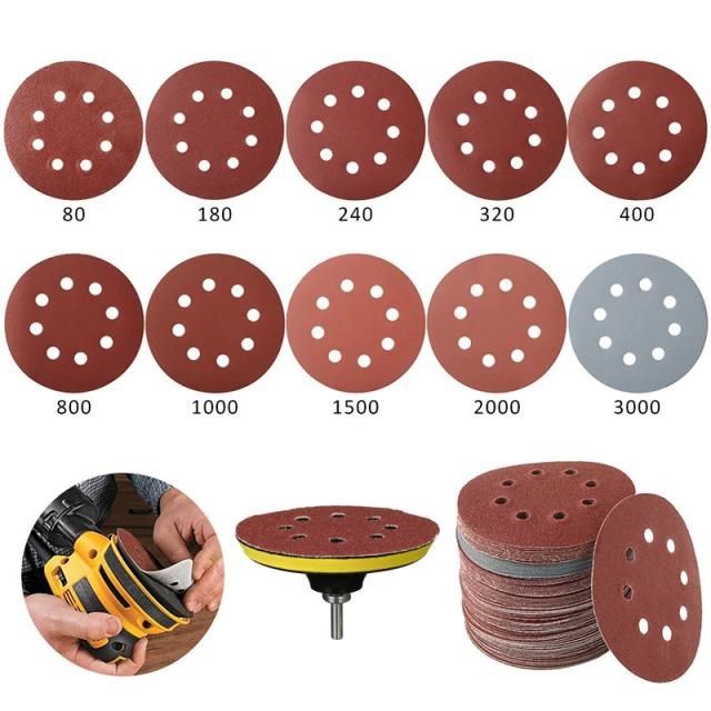 125mm Sandpaper Round Shape Sanding Discs Hook Loop Sanding