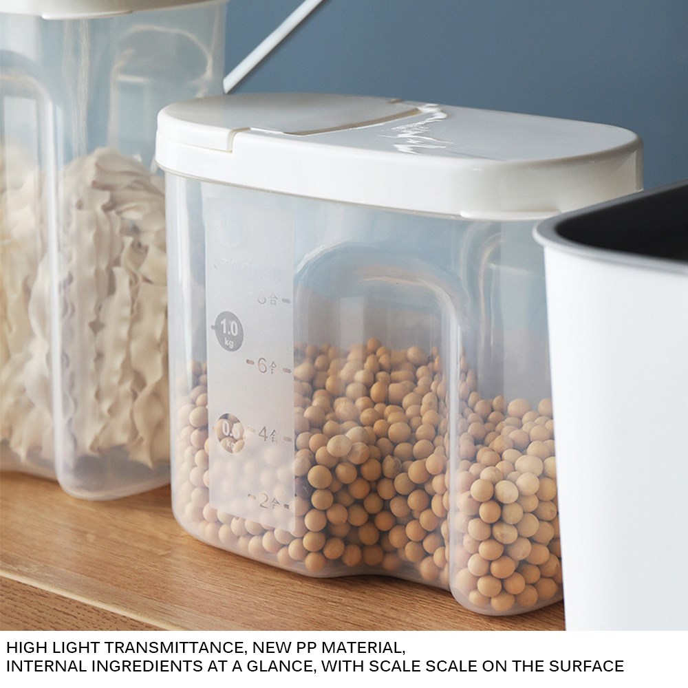 Cereal Storage Dispenser Tank Airtight Rice Container Food S