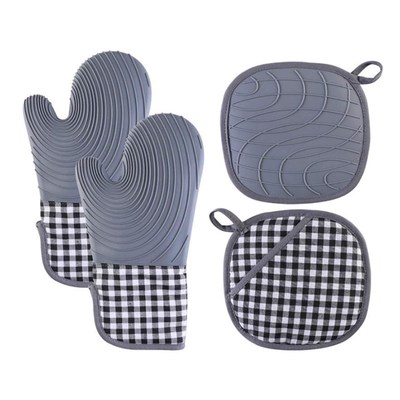 Oven Mitts and Pot Holders Sets,No-Slip and Thick,Oven Glove