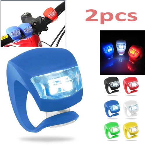 2pcs Waterproof LED Bicycle Bike Cycling Silicone Head Front