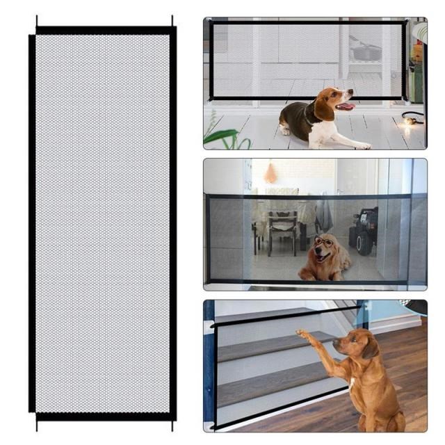 Dog Gate Folding  Mesh Dog Fence For Indoor Outdoor Pet Dog