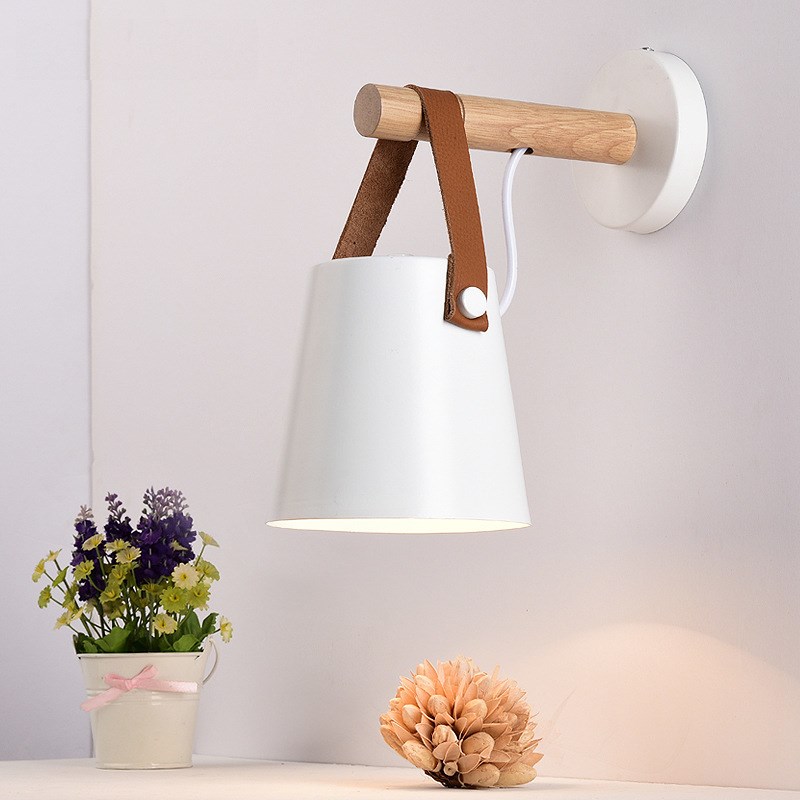 Hot Modern Wall Lamp Wood Iron Led Sconce Bedroom Decor Ligh