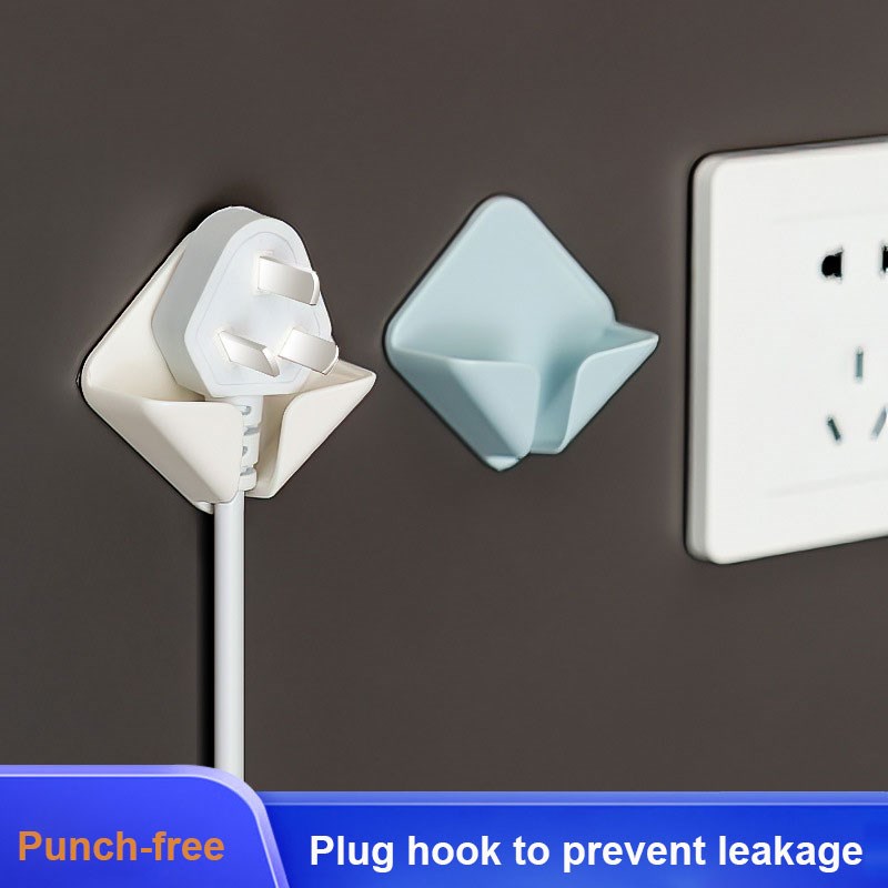 Wall Storage Hook Power Plug Socket Holder Wall Adhesive Hoo