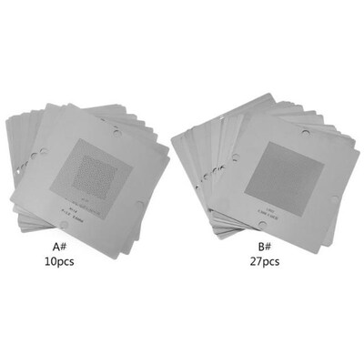 10/27Pcs/set 90x90mm Universal BGA Reballing Stencil Steel S