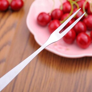 Stainless Steel Two-tine Fork Fruit Fork Multi-use Snack Cak