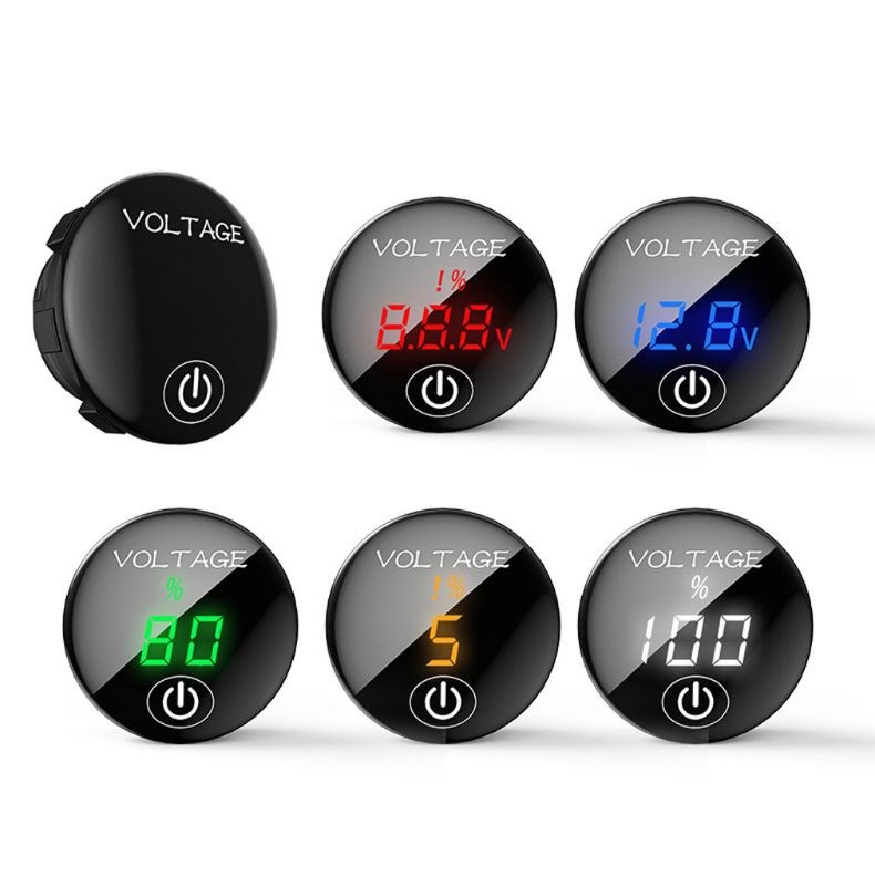 Car Motorcycle DC 5V-48V LED Panel Digital Voltage Meter Bat