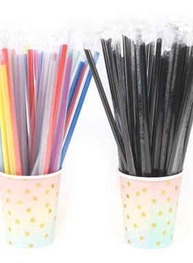 100pcs Individually Wrapped Drinking PP Straws Tea Drinks St