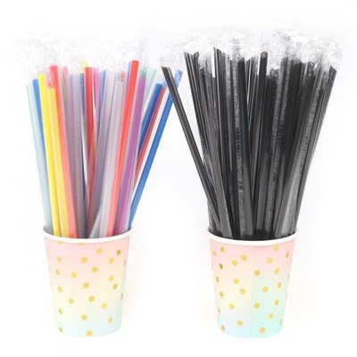 100pcs Individually Wrapped Drinking PP Straws Tea Drinks St