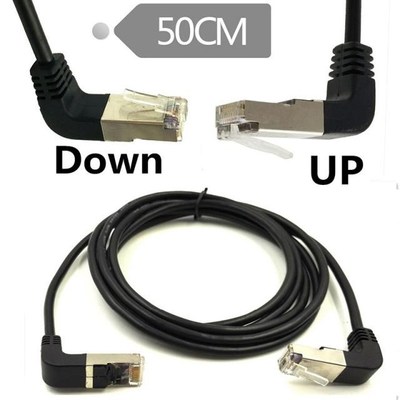 0.5m RJ45 Upward Male to RJ45 Male Downward 90 Degree  5