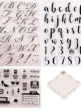 Alphabet Fondant Cake Stamp with Back Plate for Cookies Bisc