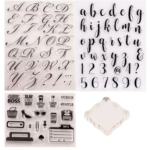 Alphabet Fondant Cake Stamp with Back Plate for Cookies Bisc