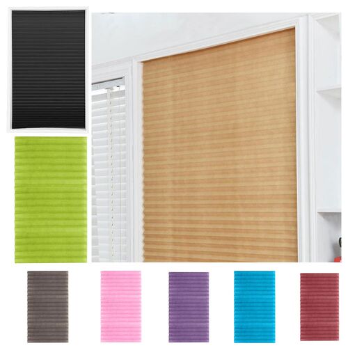 Self-Adhesive Pleated Blinds Curtains Half Blackout Bathroom