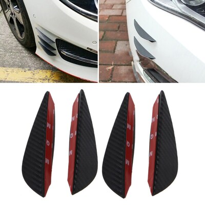 4 Pcs Universal Fit Front Bumper Lip Splitter Fins Body Spoi