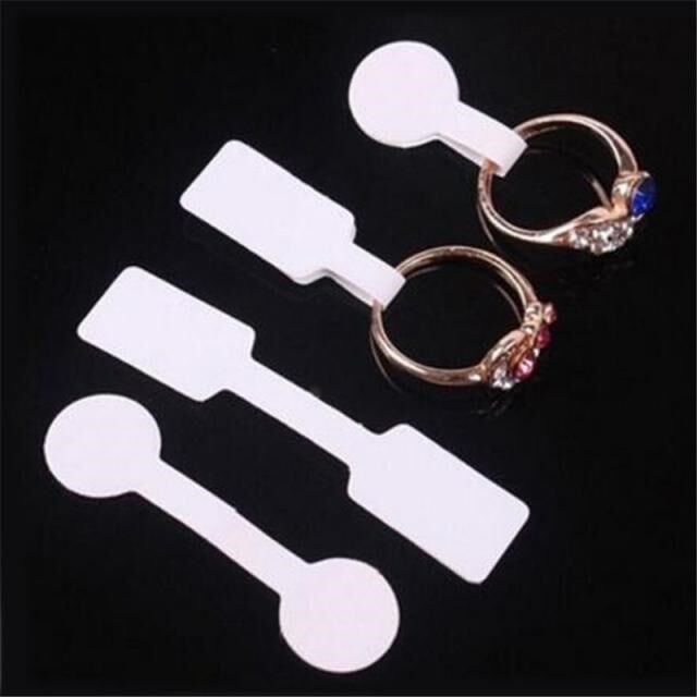 100pcs Practical Blank Ring Price Label Tags Jewelry Hang Si