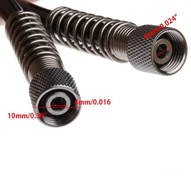 3M 4 x 6mm Flexible PU Recoil Hose Spring Tube Black For Com