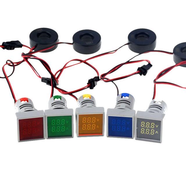 1pc 22MM AC 20-500V 0-100A Voltmeter Square Panel LED Digita