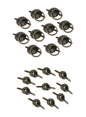 10pcs Green Bronze Color Ring Pin Handle Drawer Cabinet Desk