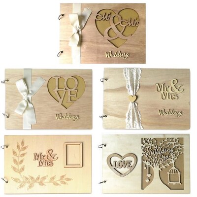 20 Pages Wedding Wooden Guest Book Wedding Decoration  Sweet
