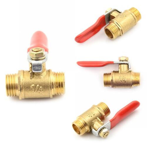 1/4'' PT Male 12mm Threaded to 8mm Hose Lever Handle Brass M