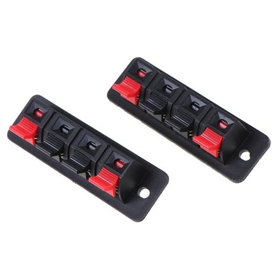 2Pcs Plastic 4 Positions Connector Terminal Push In Jack Spr