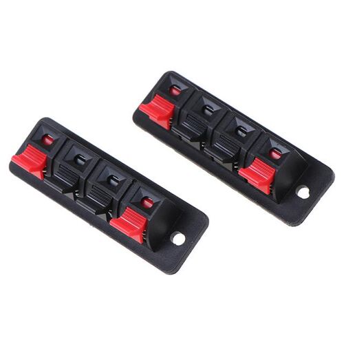 2Pcs Plastic 4 Positions Connector Terminal Push In Jack Spr