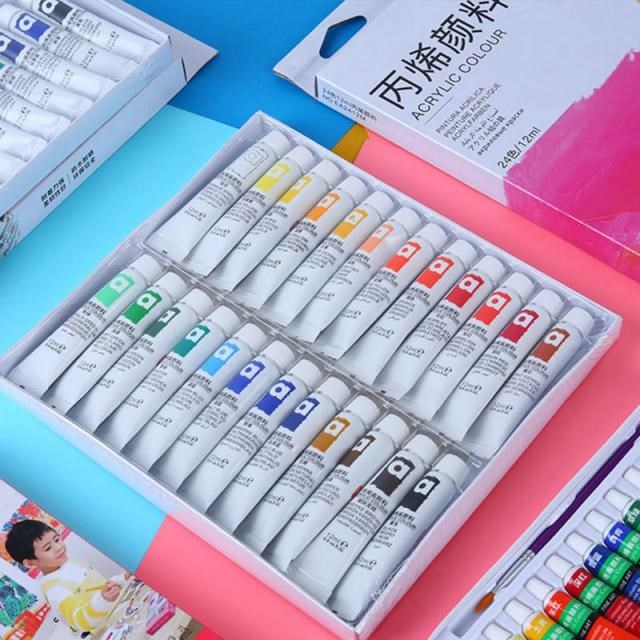 12/24 Color Acrylic Paints Brush 12ml Artist Drawing Paintin