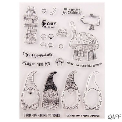 Santa Gnome Silicone Clear Seal Stamp DIY Scrapbooking Embos